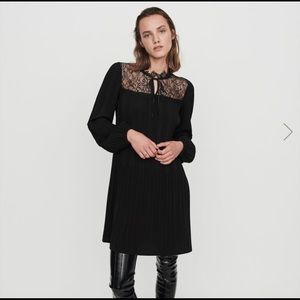 Maje PLEATED LACE DRESS